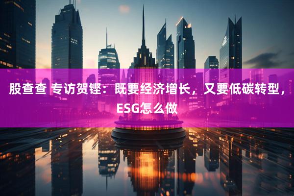 股查查 专访贺铿：既要经济增长，又要低碳转型，ESG怎么做
